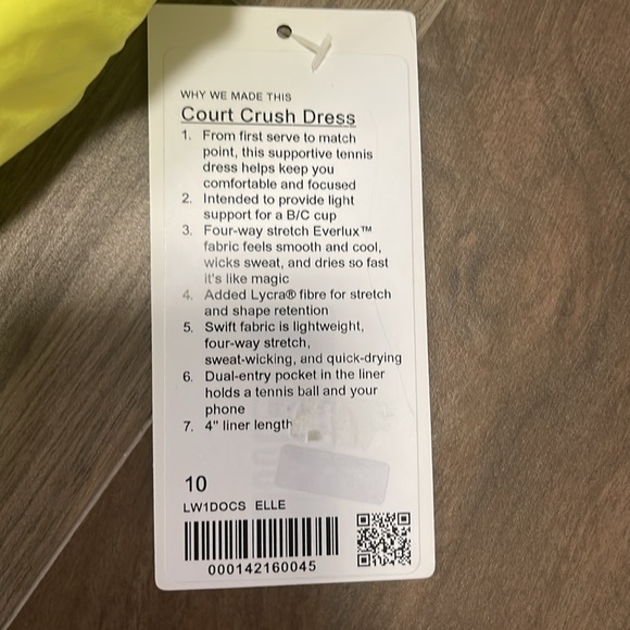 NWT Lululemon Court Crush Dress - Picture 4 of 8
